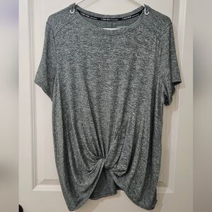 Green And White Twist Knot Women's Top